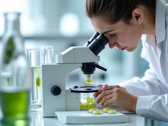 研究室で製品を分析する科学者